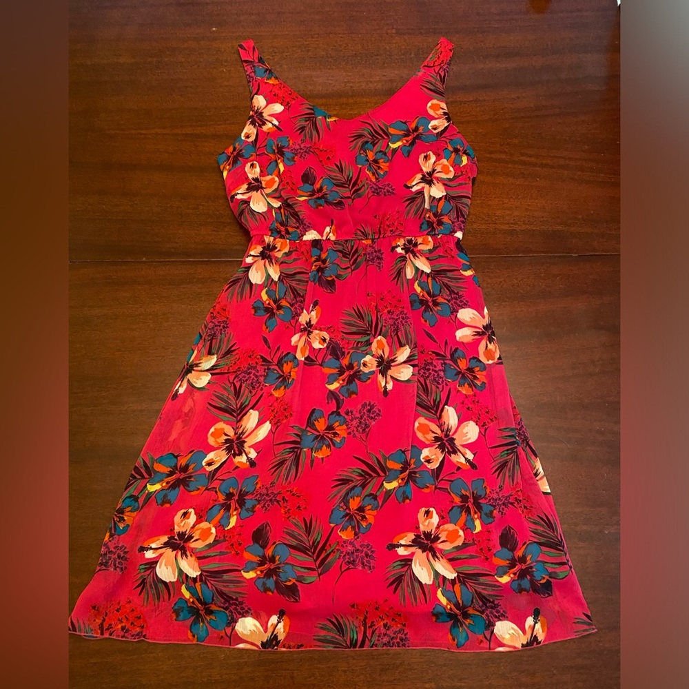 Old Navy Fuschia Floral Dress M Medium